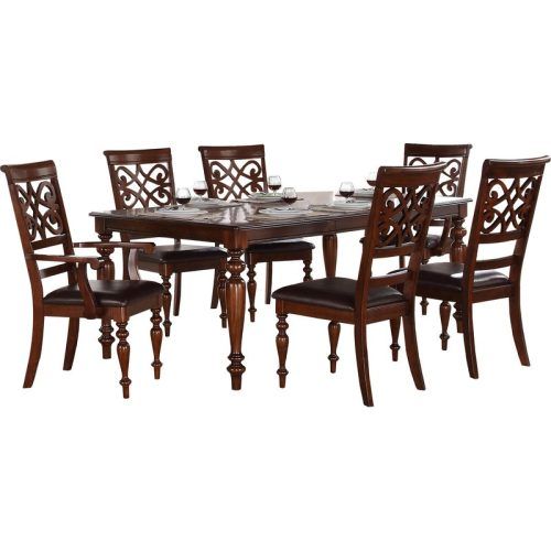 Laconia 7 Pieces Solid Wood Dining Sets (Set Of 7) (Photo 3 of 20)