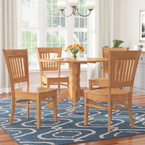 Jaxon 5 Piece Round Dining Sets With Upholstered Chairs (Photo 15 of 20)