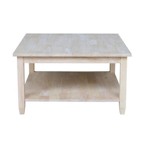 'hampton' Unfinished Solid Parawood Square Coffee Tables (Photo 9 of 20)