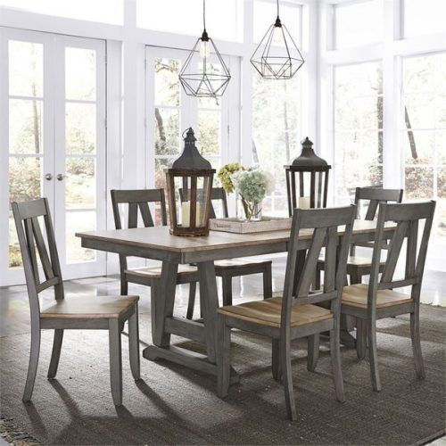 Babbie Butterfly Leaf Pine Solid Wood Trestle Dining Tables (Photo 13 of 20)