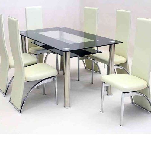 Black Glass Dining Tables And 6 Chairs (Photo 10 of 20)