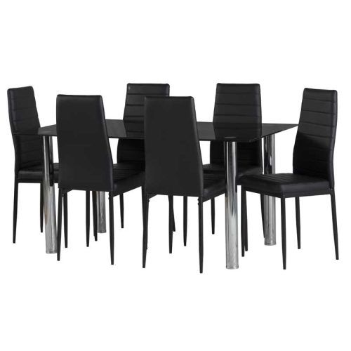 Black Glass Dining Tables With 6 Chairs (Photo 17 of 20)
