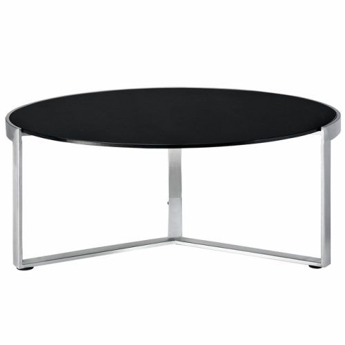 Black Round Glass-Top Cocktail Tables (Photo 20 of 20)