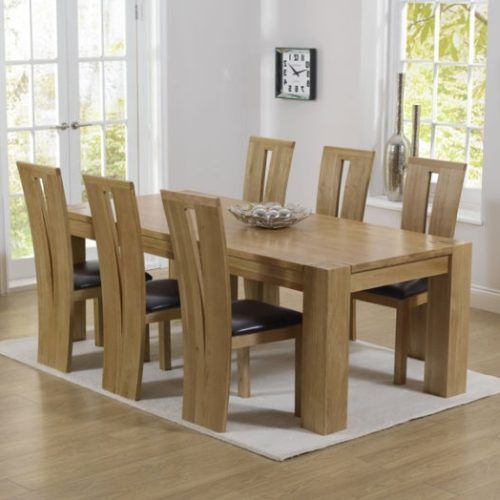 Chunky Solid Oak Dining Tables And 6 Chairs (Photo 1 of 20)