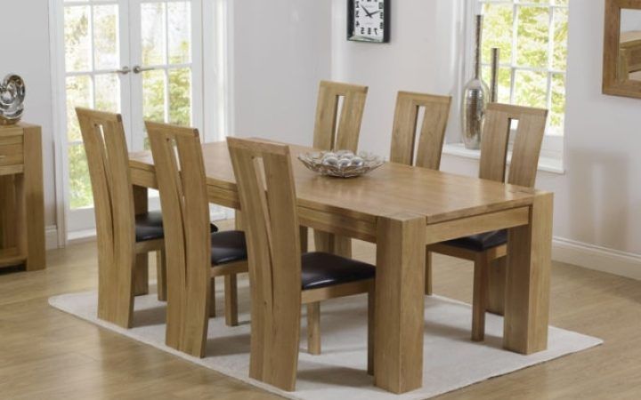 2024 Popular Chunky Solid Oak Dining Tables and 6 Chairs