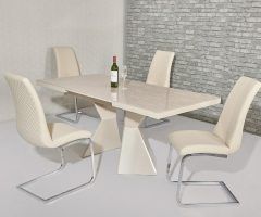 20 Inspirations Cream High Gloss Dining Tables
