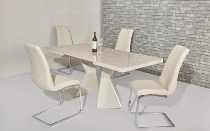 20 Inspirations Cream High Gloss Dining Tables