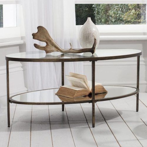 Glass And Gold Oval Coffee Tables (Photo 7 of 20)