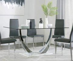 20 Ideas of Glass Dining Tables and Chairs