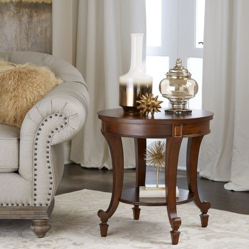 Gracewood Hollow Dones Traditional Cinnamon Round End Tables (Photo 7 of 20)
