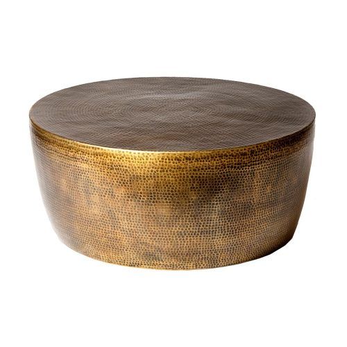 Hammered Antique Brass Modern Cocktail Tables (Photo 11 of 20)