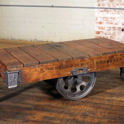 Iron Wood Coffee Tables With Wheels (Photo 16 of 20)