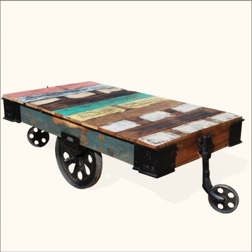 Iron Wood Coffee Tables With Wheels (Photo 19 of 20)