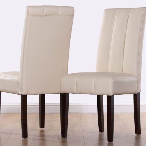 Ivory Leather Dining Chairs (Photo 1 of 20)