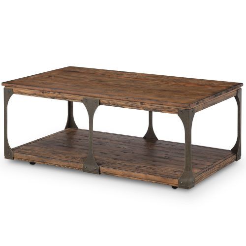 Montgomery Industrial Reclaimed Wood Coffee Tables With Casters (Photo 2 of 20)