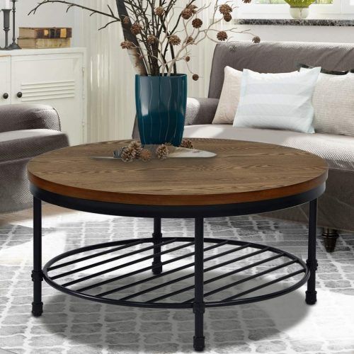 Oak Wood And Metal Legs Coffee Tables (Photo 6 of 20)