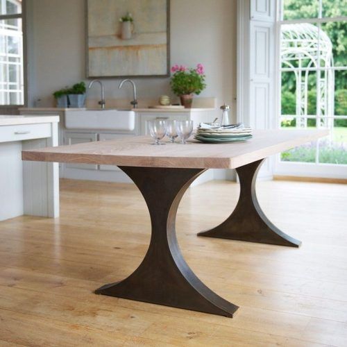 Dining Tables With Metal Legs Wood Top (Photo 3 of 20)
