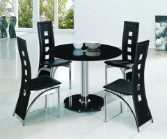 Top 20 of Round Black Glass Dining Tables and 4 Chairs