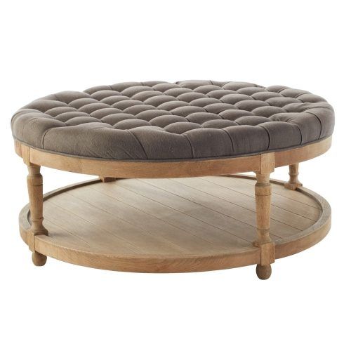 Round Button Tufted Coffee Tables (Photo 6 of 20)