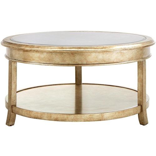 Round White Wash Brass Painted Coffee Tables (Photo 17 of 20)