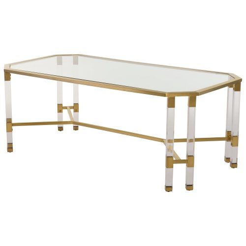 Acrylic & Brushed Brass Coffee Tables (Photo 17 of 20)