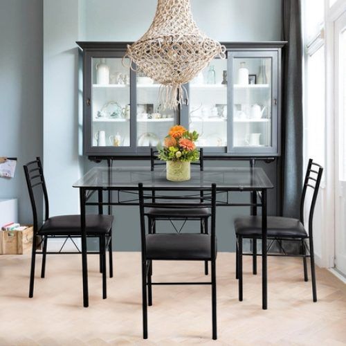 Jaxon Grey 5 Piece Round Extension Dining Sets With Wood Chairs (Photo 20 of 20)