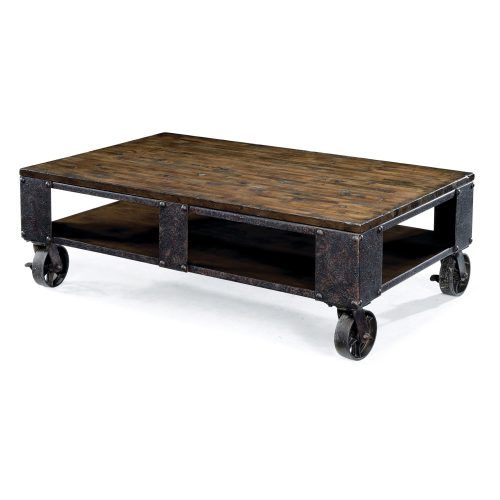 Iron Wood Coffee Tables With Wheels (Photo 4 of 20)