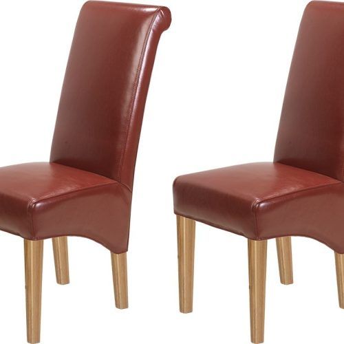 Red Leather Dining Chairs (Photo 10 of 20)