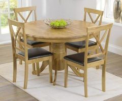 20 The Best Round Oak Extendable Dining Tables and Chairs