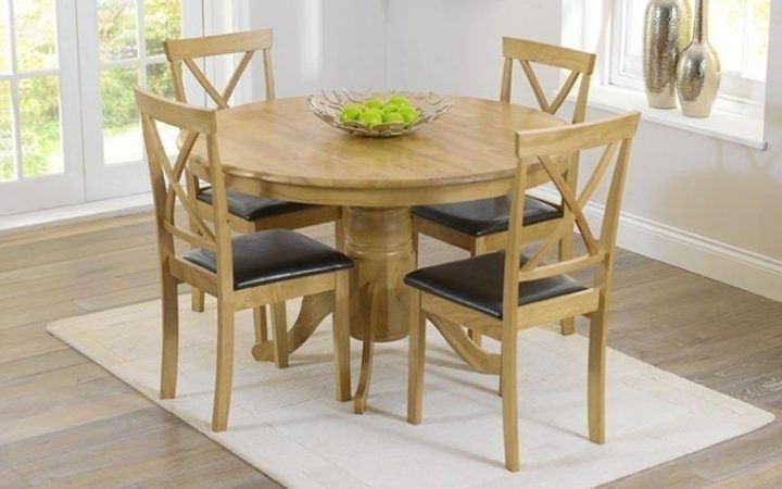 20 The Best Round Oak Extendable Dining Tables and Chairs