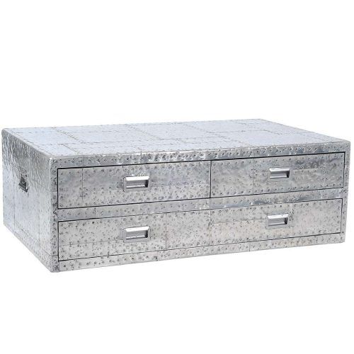 Steamer Trunk Stainless Steel Coffee Tables (Photo 8 of 20)