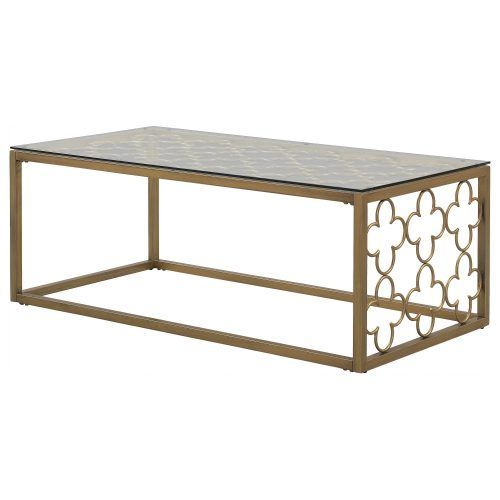 The Curated Nomad Quatrefoil Goldtone Metal And Glass Coffee Tables (Photo 1 of 20)