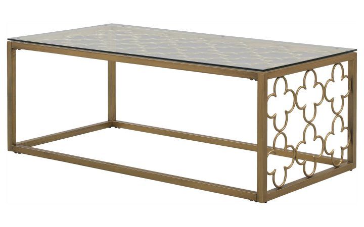 20 Photos The Curated Nomad Quatrefoil Goldtone Metal and Glass Coffee Tables