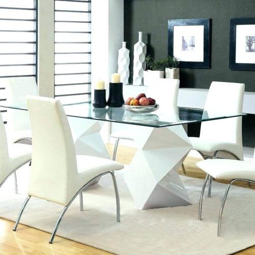 White Glass Dining Tables And Chairs (Photo 9 of 20)