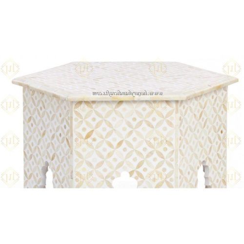 White Grained Wood Hexagonal Coffee Tables (Photo 18 of 20)