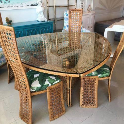 Wicker And Glass Dining Tables (Photo 9 of 20)