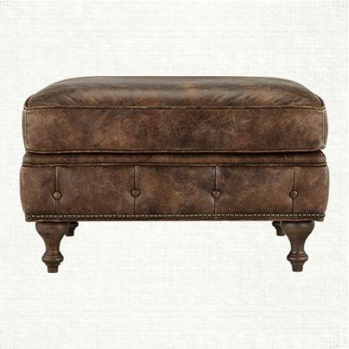 Camber Caramel Leather Ottomans (Photo 12 of 20)