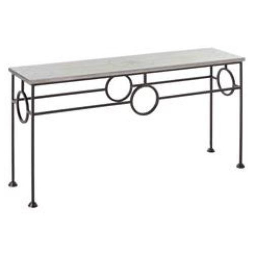 Oval Aged Black Iron Console Tables (Photo 5 of 20)