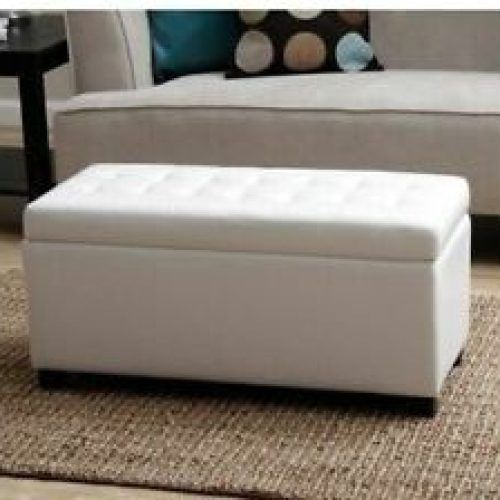White Solid Cylinder Pouf Ottomans (Photo 15 of 20)