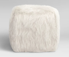 Top 20 of Charcoal Brown Faux Fur Square Ottomans