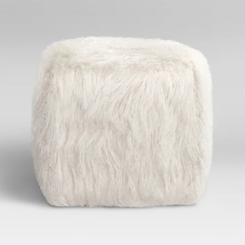 Charcoal Brown Faux Fur Square Ottomans (Photo 1 of 20)