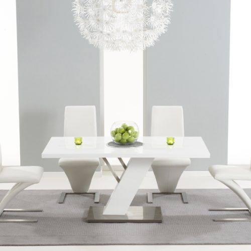 White Gloss Dining Sets (Photo 8 of 20)