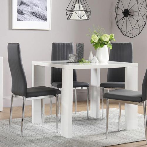 White High Gloss Dining Tables And 4 Chairs (Photo 9 of 20)