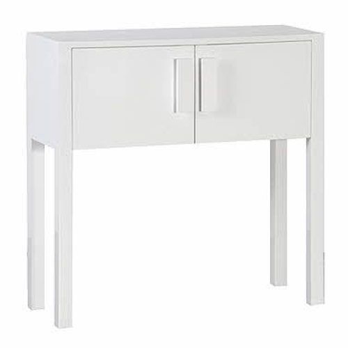 White Gloss And Maple Cream Console Tables (Photo 14 of 20)