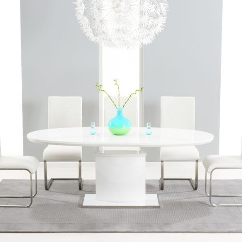 White High Gloss Oval Dining Tables (Photo 3 of 20)