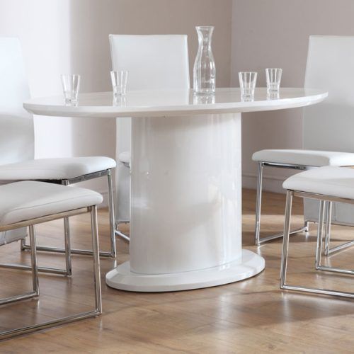 White High Gloss Oval Dining Tables (Photo 9 of 20)