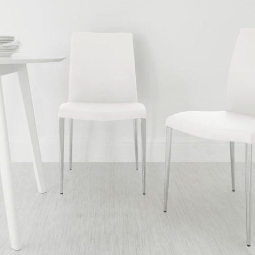 White Leather Dining Chairs (Photo 11 of 20)