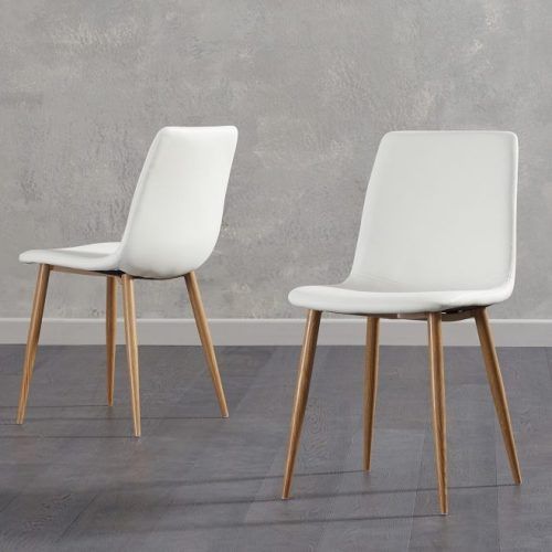White Leather Dining Room Chairs (Photo 14 of 20)