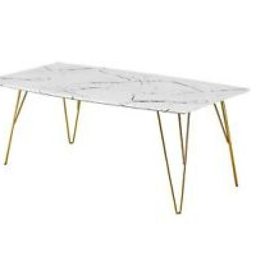 White Marble Gold Metal Console Tables (Photo 18 of 20)
