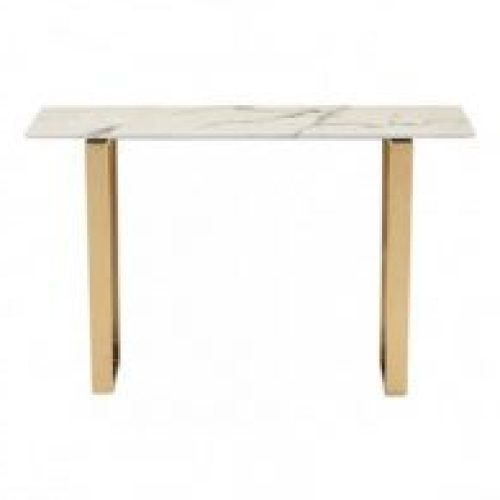 White Stone Console Tables (Photo 3 of 20)